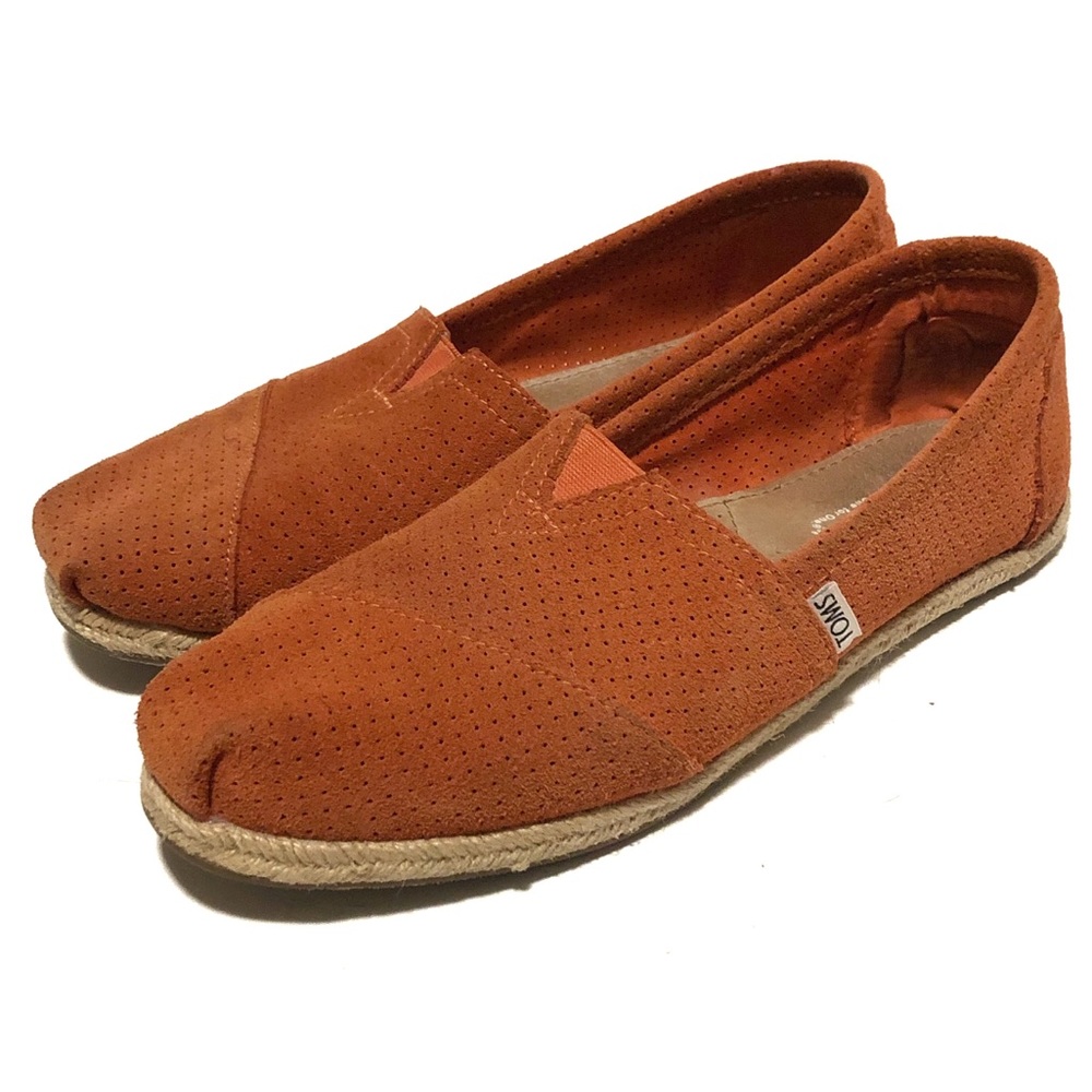 Toms Perforated Suede Espadrille Flats